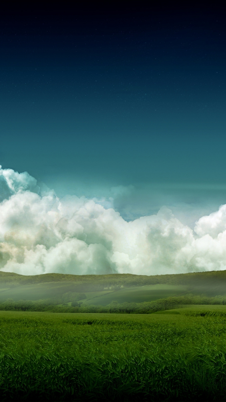 Обои облако, сенокосное угодье, природа, зеленый, дневное время в разрешении 750x1334