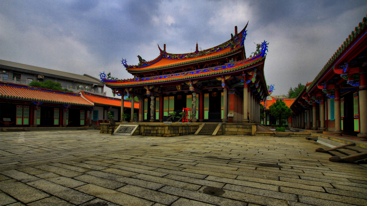 Обои коуши-РО Храм Конфуция, китайская архитектура, храм, историческое место, здание в разрешении 1280x720