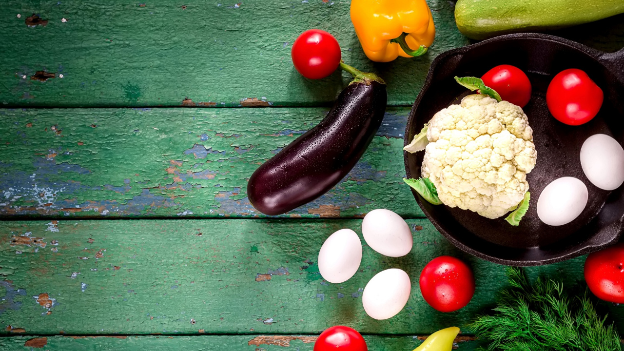 Обои вегетарианская кухня, овощ, Кулинария, фрукты, пища в разрешении 1280x720