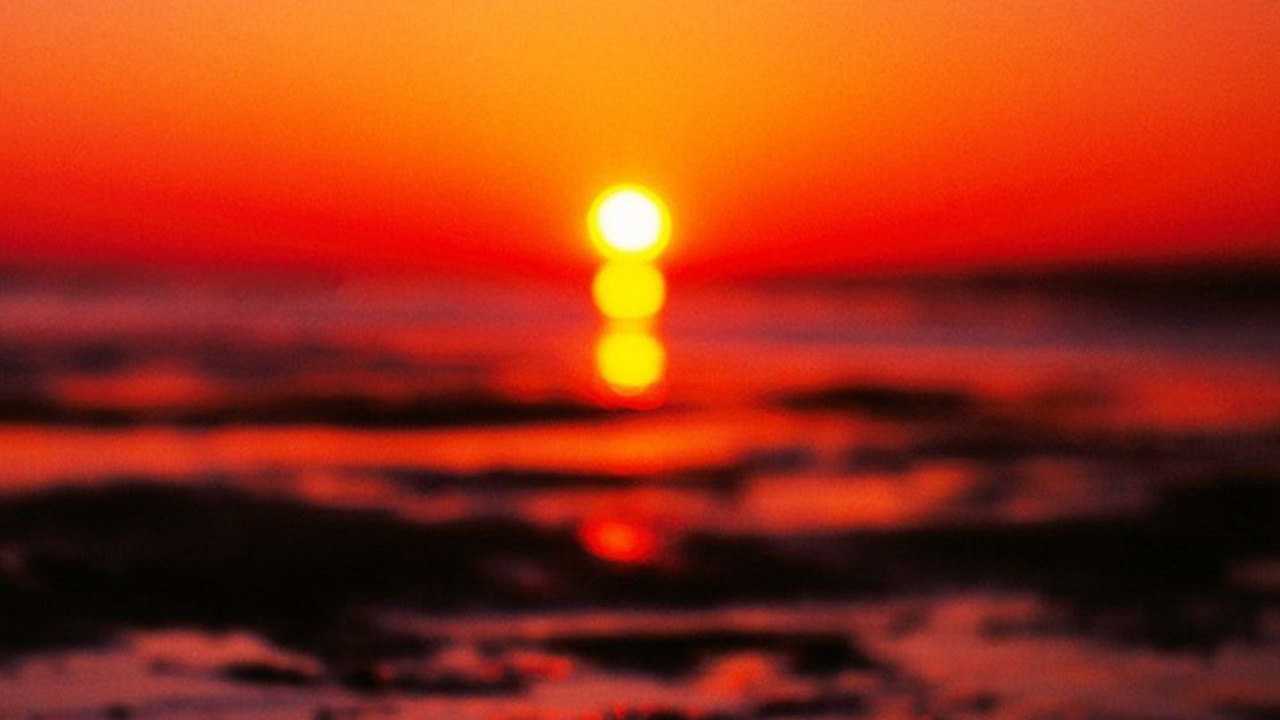 Обои закат, горизонт, послесвечение, вода, восход солнца в разрешении 1280x720