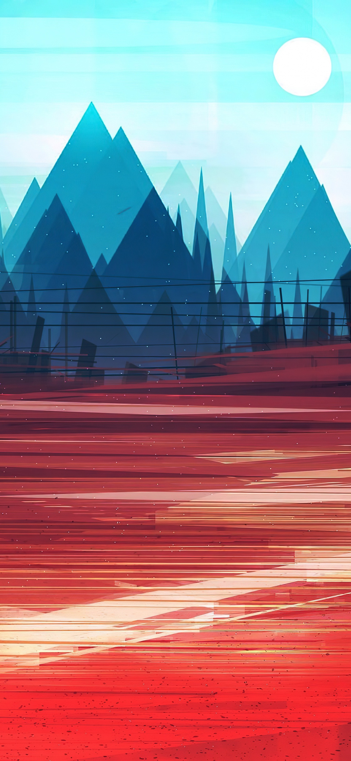 Обои иллюстратор геометрический пейзаж, иллюстрация, городской пейзаж, иллюстратор, пейзаж в разрешении 1125x2436