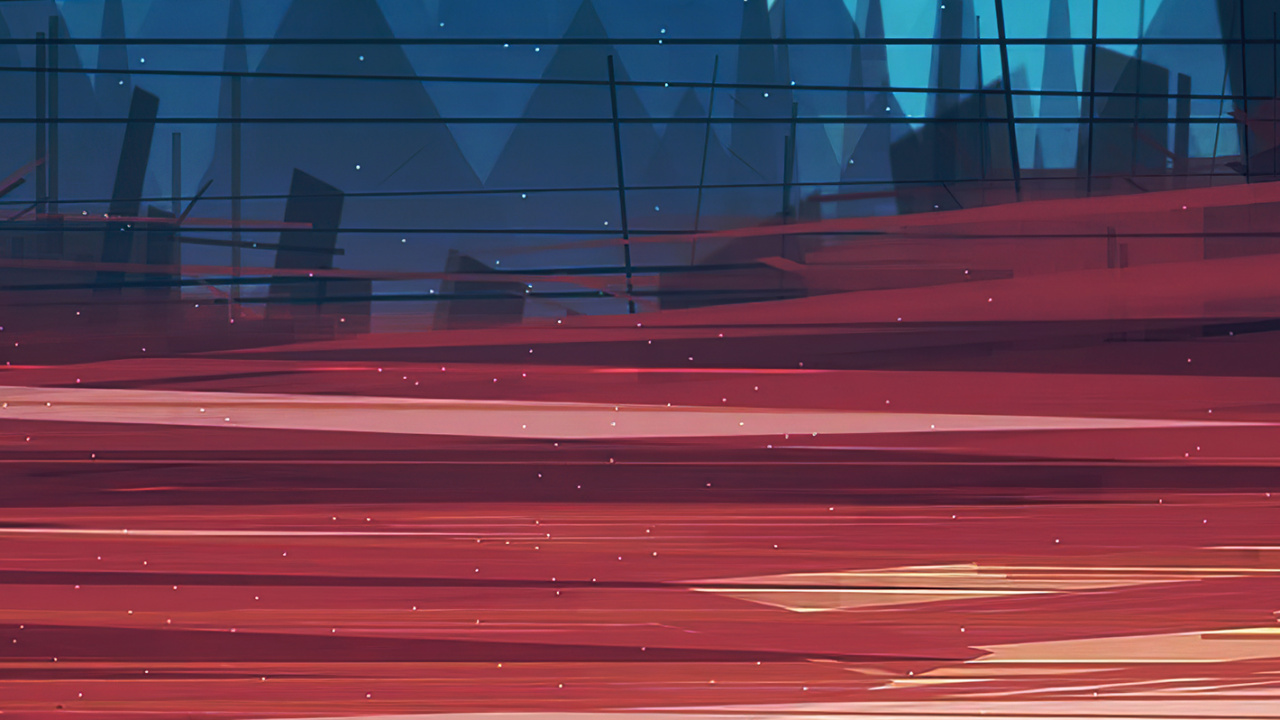 Обои иллюстратор геометрический пейзаж, иллюстрация, городской пейзаж, иллюстратор, пейзаж в разрешении 1280x720