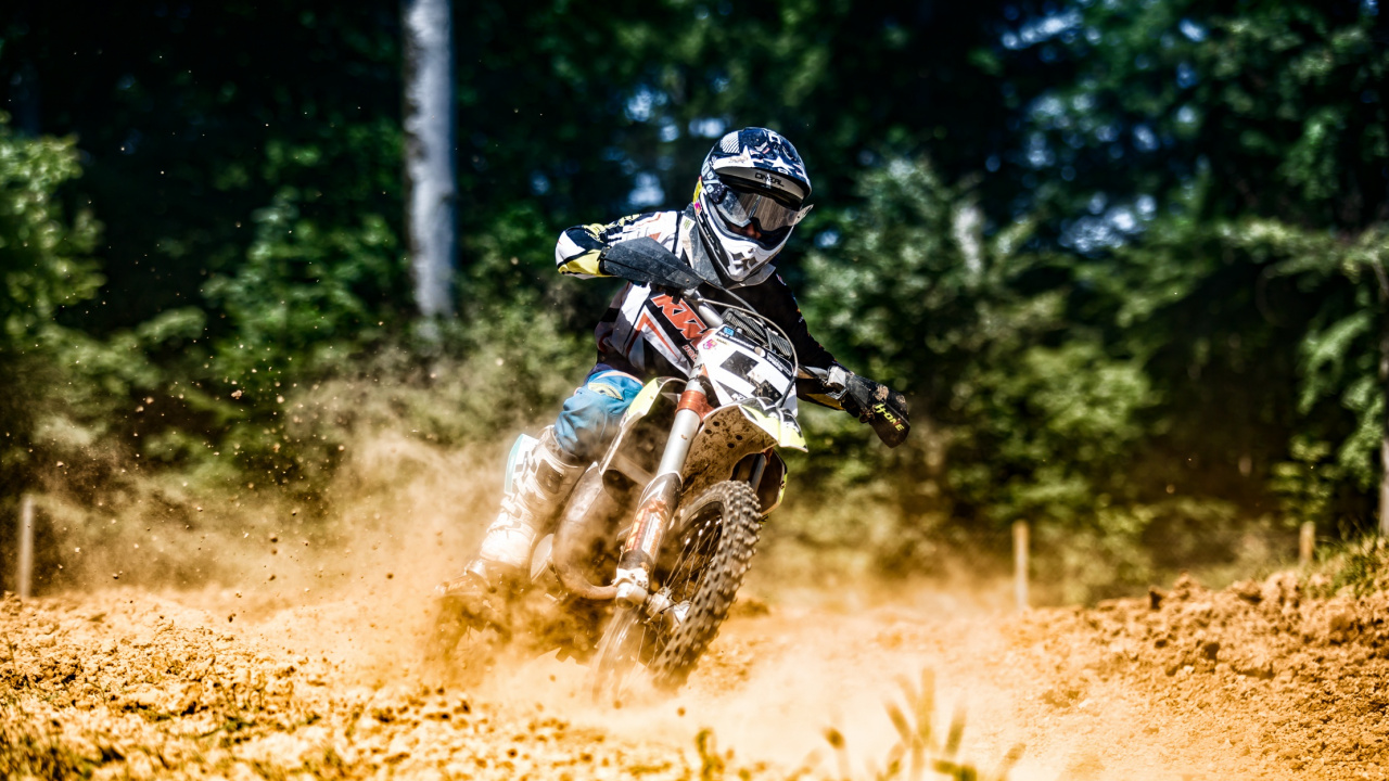 Обои мотокросс, эндуро, мотоцикл, занятие спортом, гоночный в разрешении 1280x720