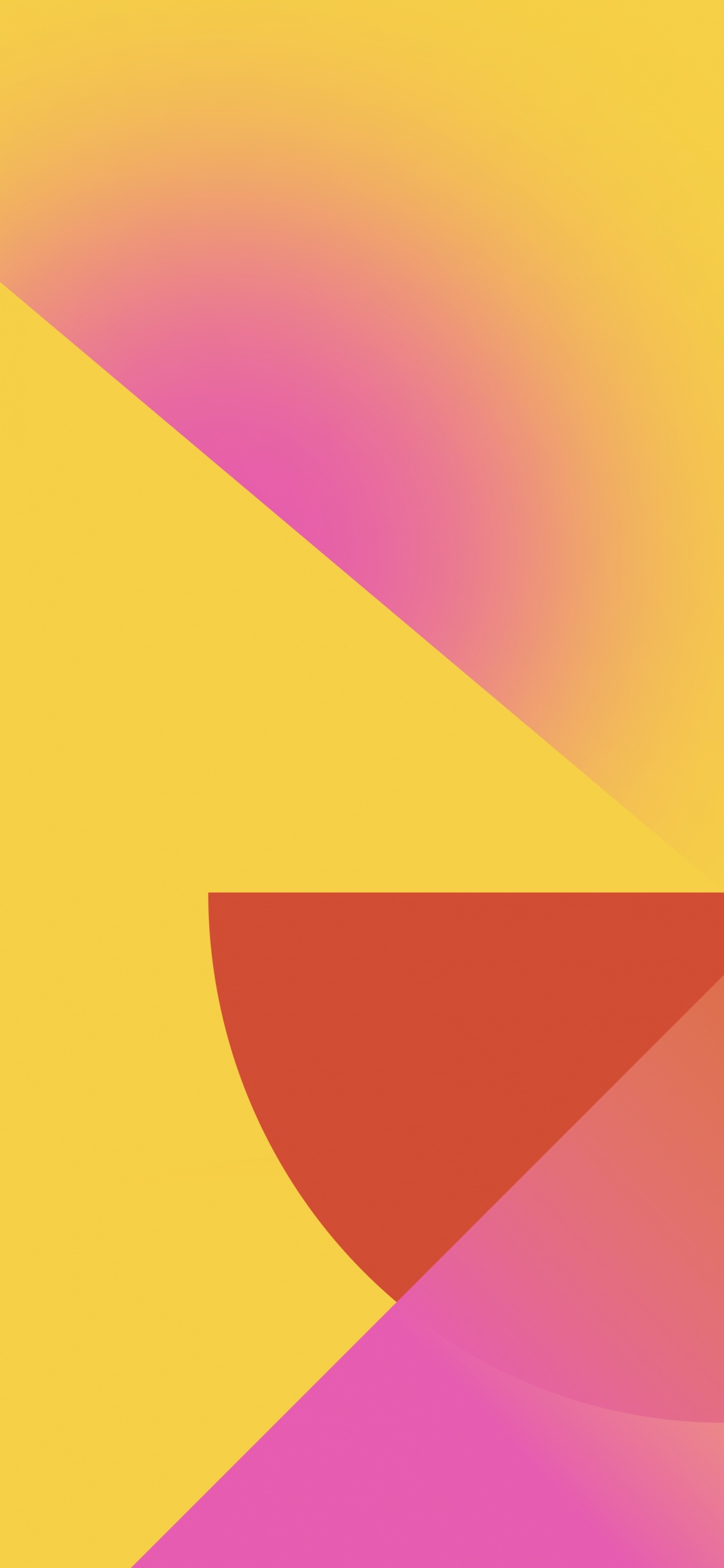 Обои Оранжевый цвет, графический дизайн, геометрия, треугольник, полутона и оттенки в разрешении 1125x2436