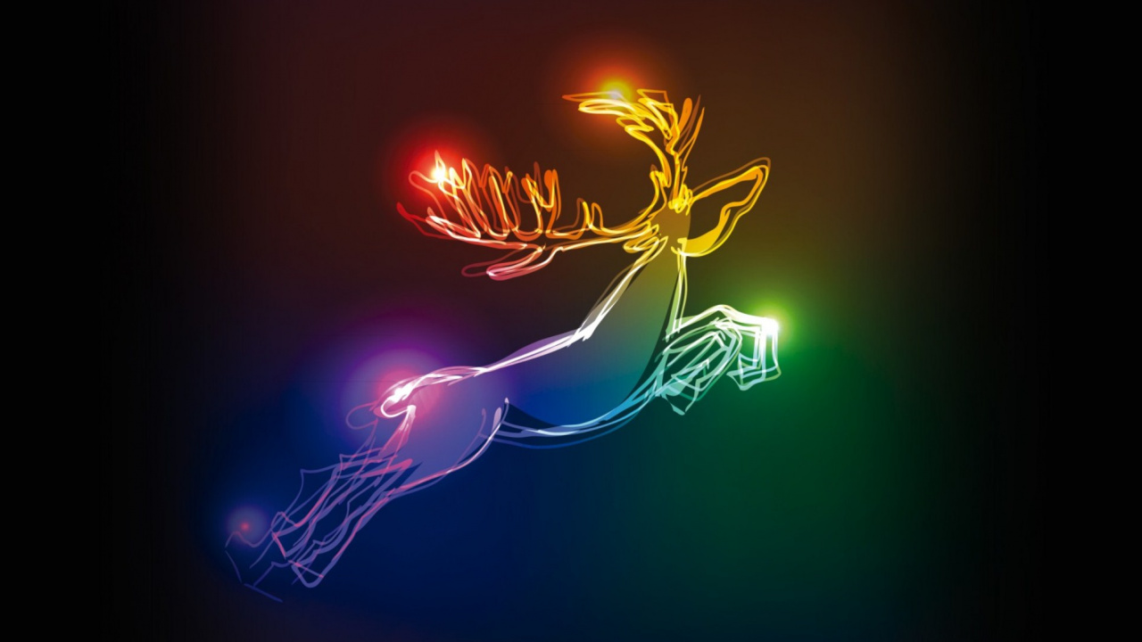 Обои свет, неон, графика, иллюстрация, темнота в разрешении 1280x720