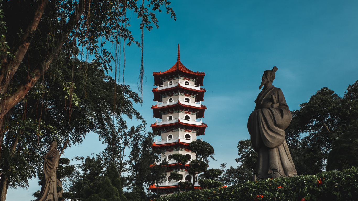 Обои памятник, Природа М, мажорель синий, ориентир, лист в разрешении 1366x768