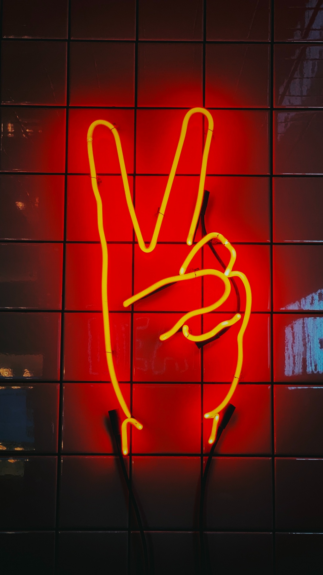 Обои неоновая вывеска, неон, красный цвет, свет, вывеска в разрешении 1080x1920