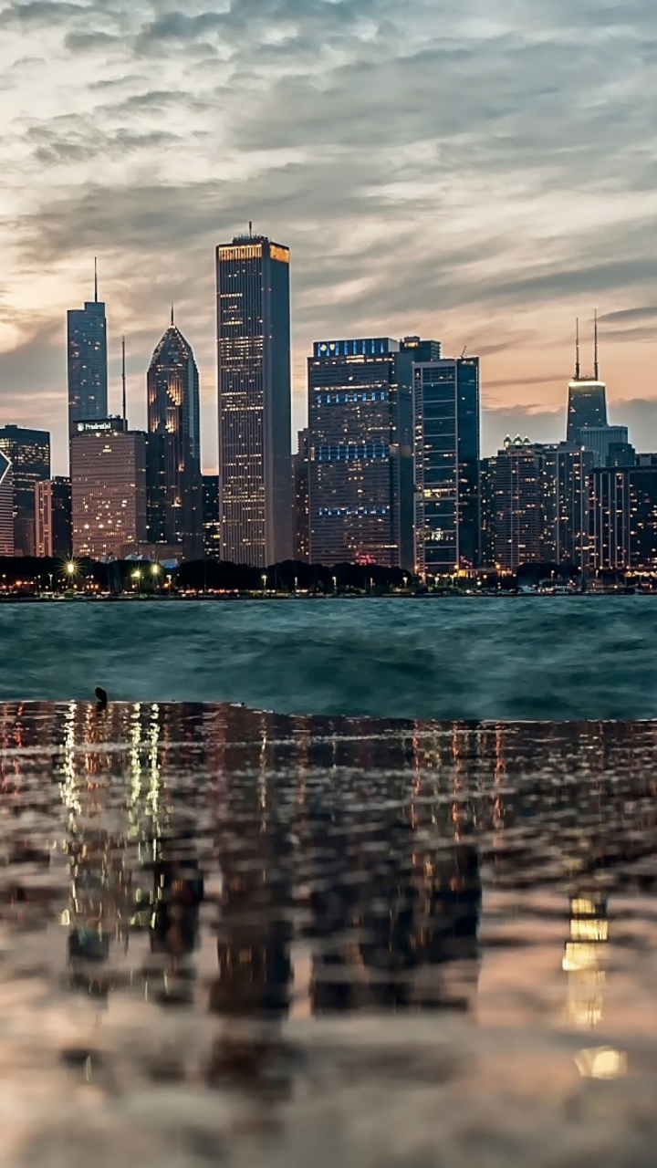 Обои линия горизонта, Чикаго, небоскреб, городской пейзаж, город в разрешении 720x1280