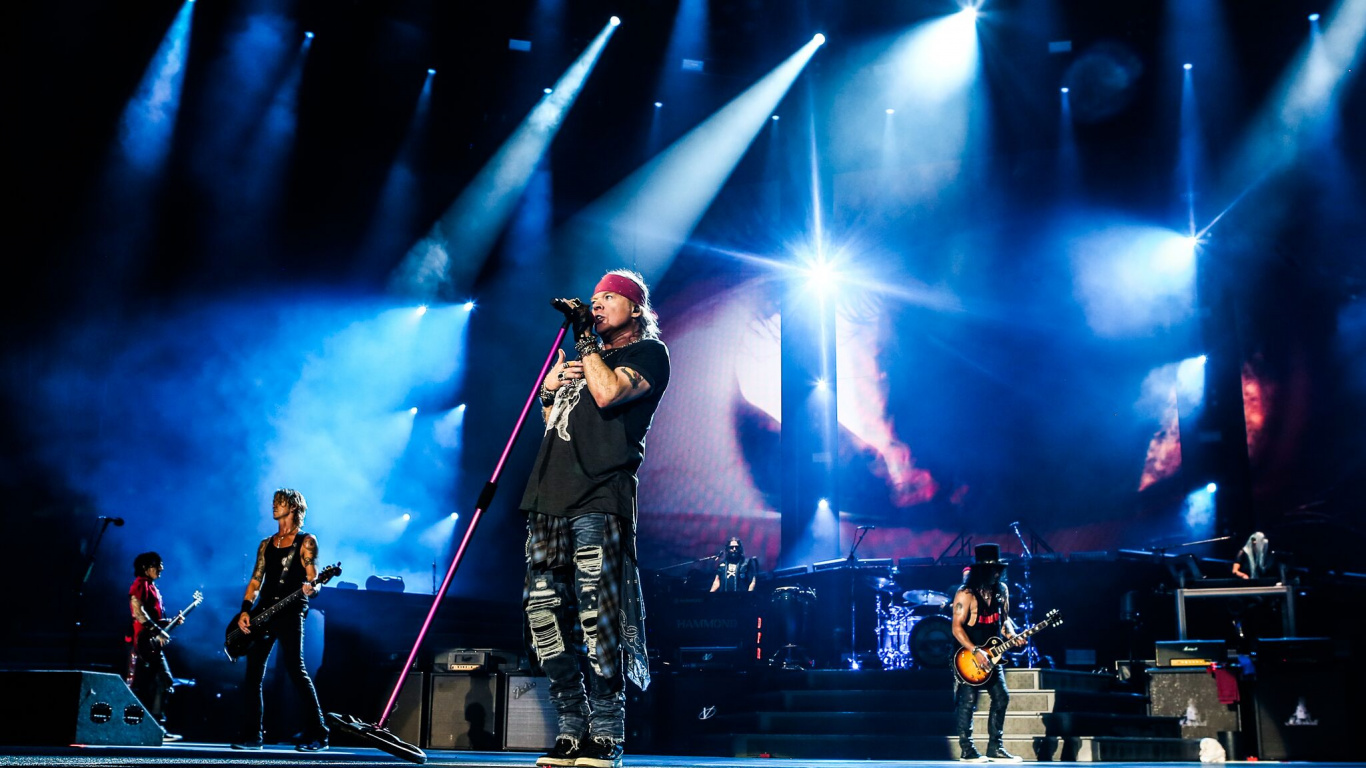 Обои этап, рокконцерт, Not in This Lifetime Tour, Guns N Roses, концерт в разрешении 1366x768