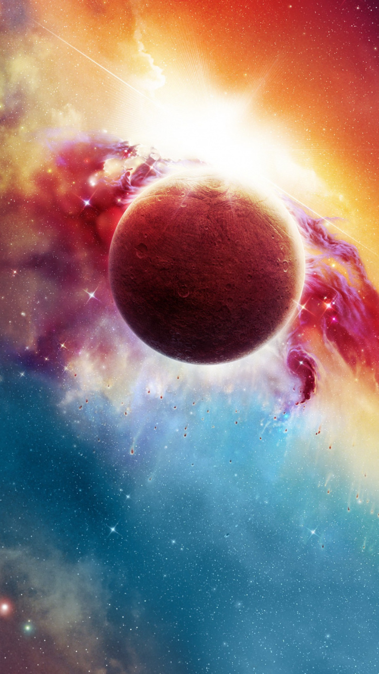 Обои Галактика, туманность, космос, космическое пространство, атмосфера в разрешении 750x1334