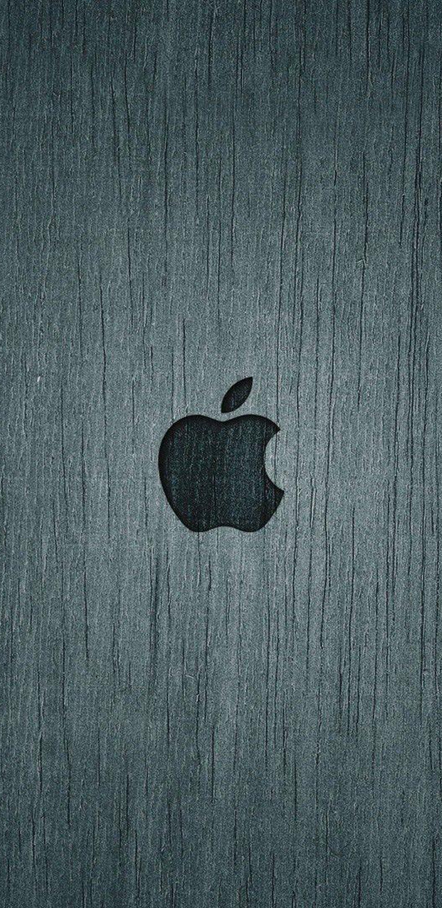 Обои apple, графика, черный, древесина, лого в разрешении 1440x2960