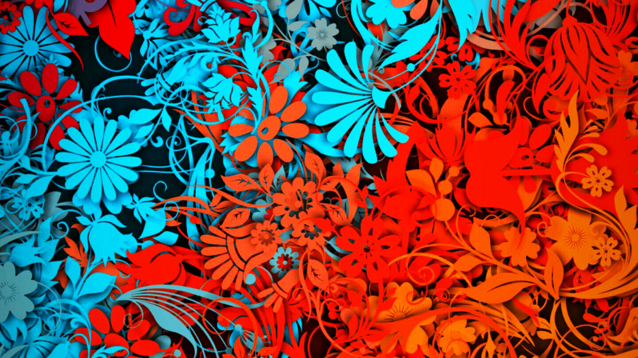 Обои мотив, красный цвет, Оранжевый цвет, желтый, визуальное искусство в разрешении 1280x720