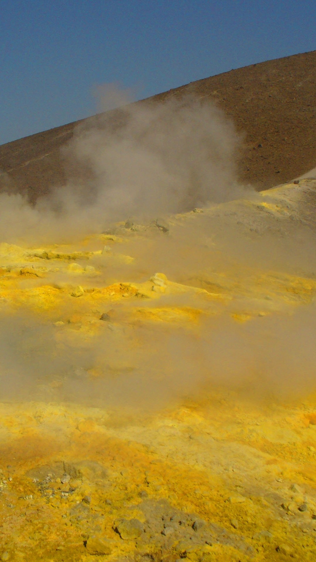 Обои желтый, экорегион, пейзаж, геология, пыль в разрешении 1080x1920