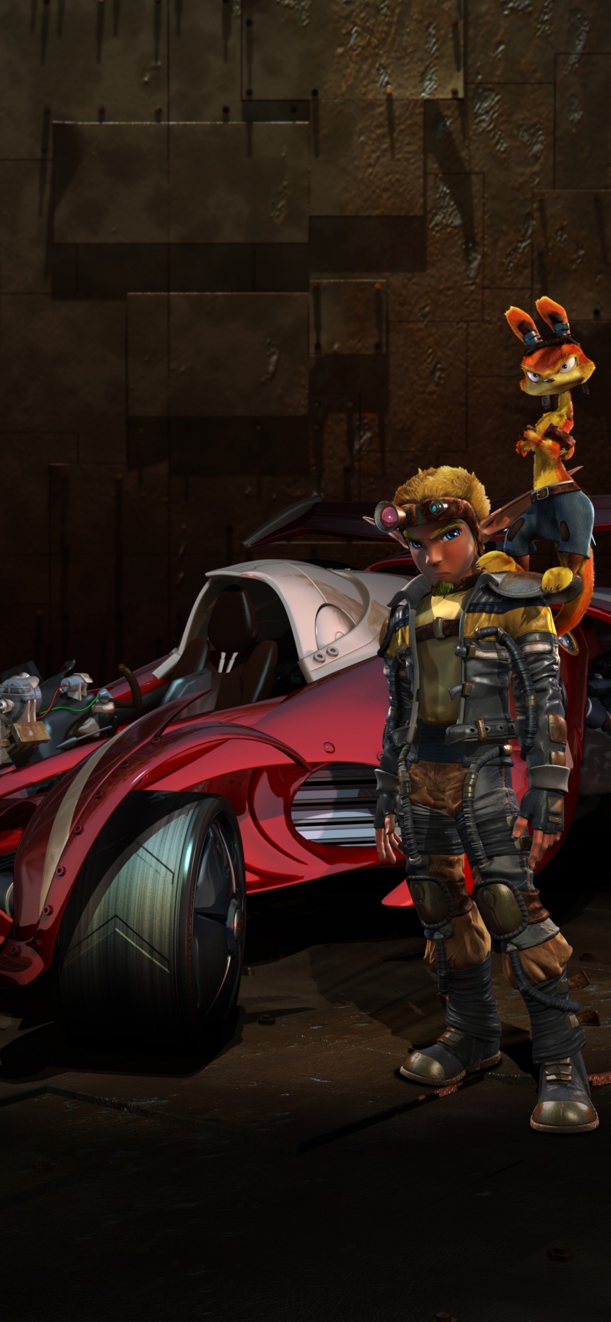 Обои Як Х Боевые Гонки, playstation 2, игривый щенок, гоночный автомобиль, авто в разрешении 1242x2688