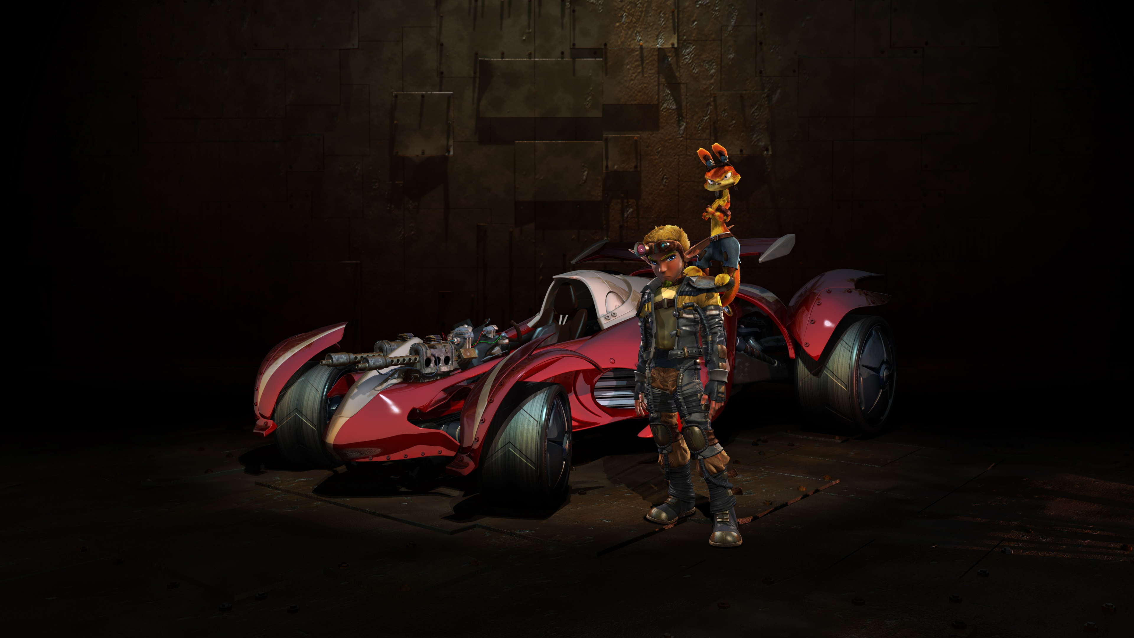 Обои Як Х Боевые Гонки, playstation 2, игривый щенок, гоночный автомобиль, авто в разрешении 3840x2160