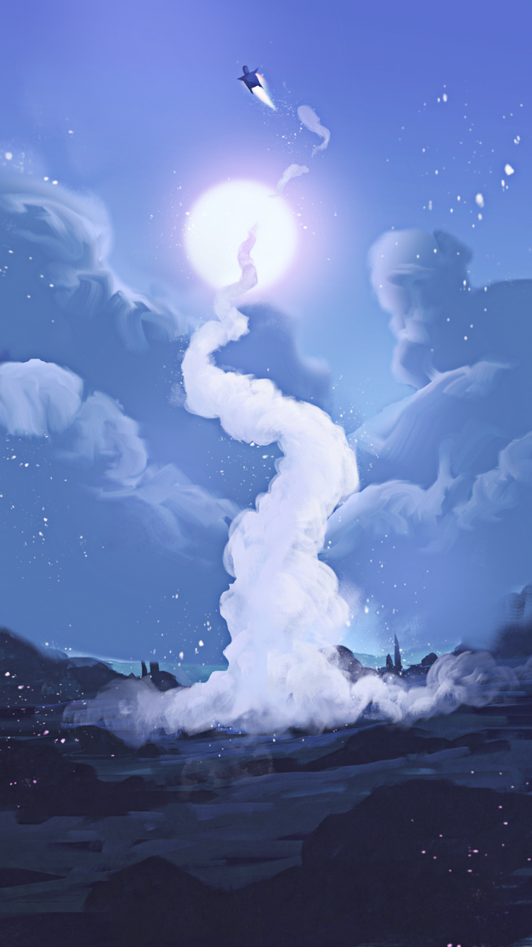 Обои иллюстрация, арт, живопись, рисование, атмосфера в разрешении 750x1334