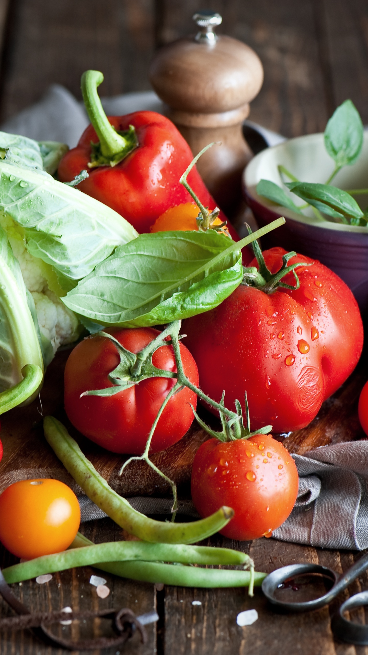 Обои овощ, природные продукты, пища, помидор, фрукты в разрешении 1440x2560