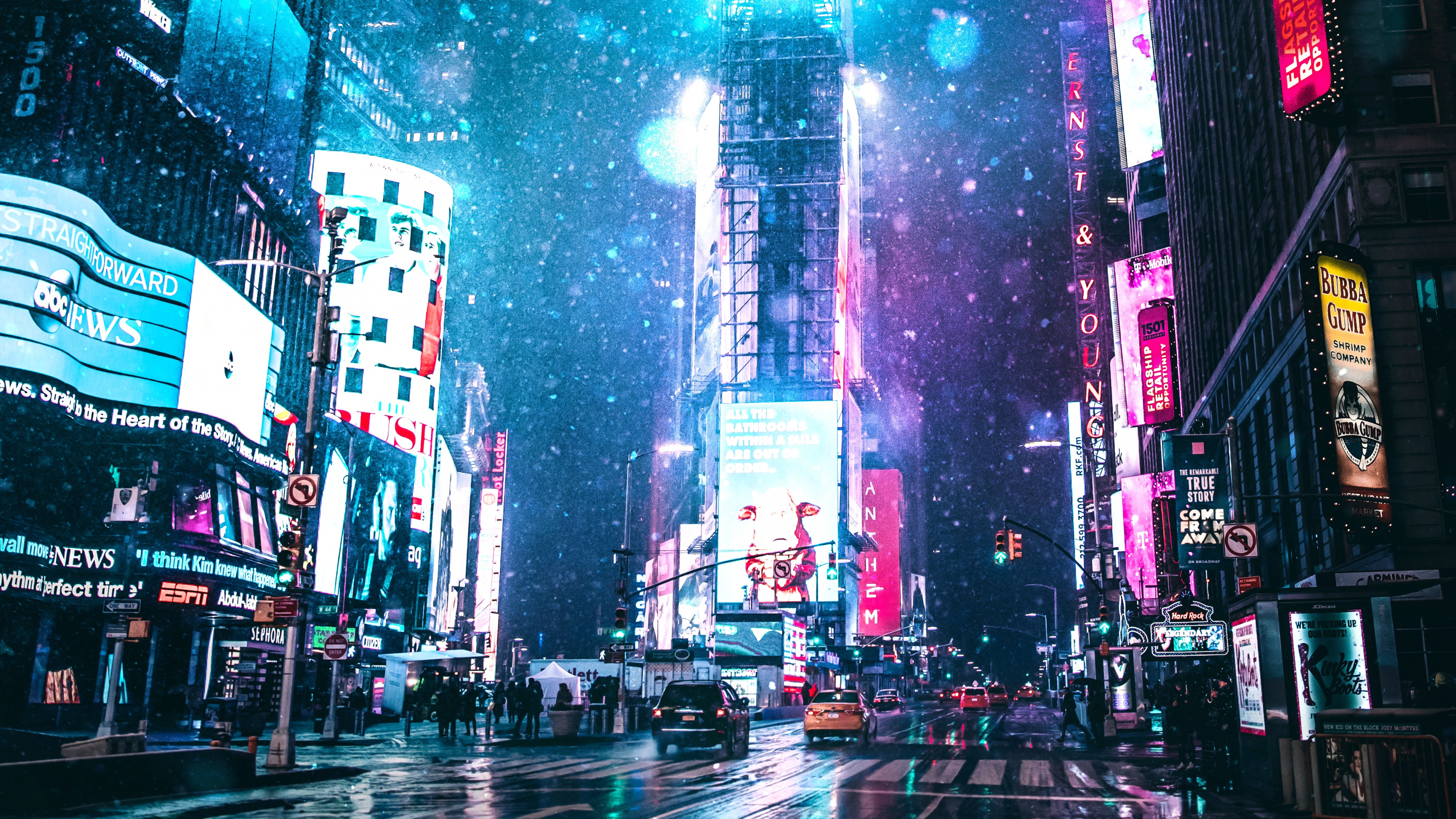 Обои освещение, город, свет, метрополия, ночь в разрешении 3840x2160