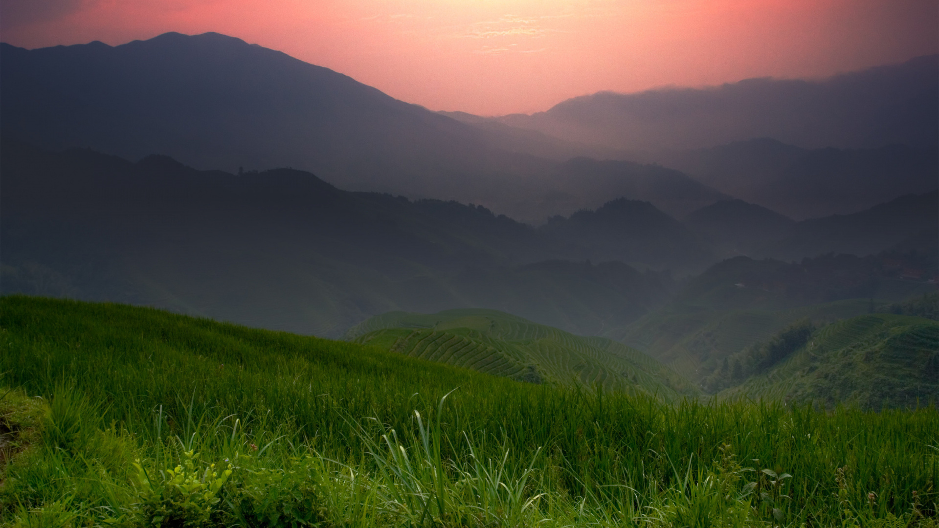 Обои природа, нагорье, горный рельеф, сенокосное угодье, холм в разрешении 1920x1080