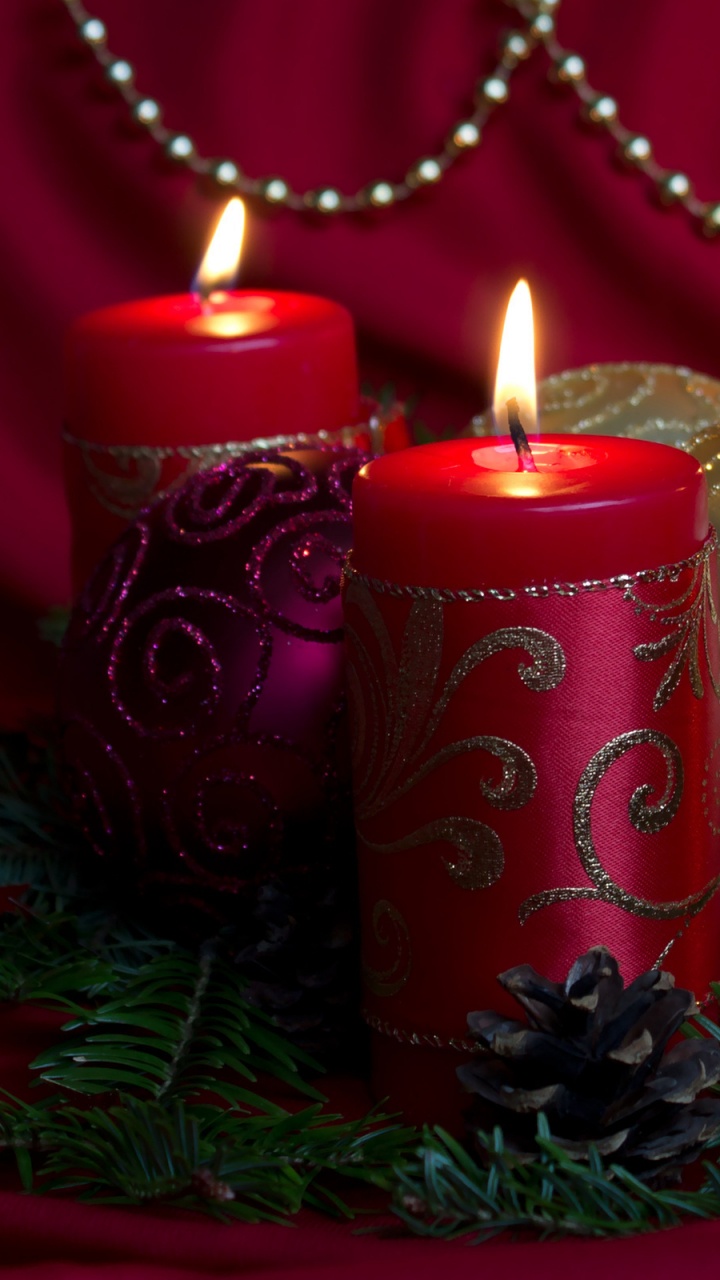 Обои наступление, Свечи адвента, Рождественский день, Рождественский венок, освещение в разрешении 720x1280