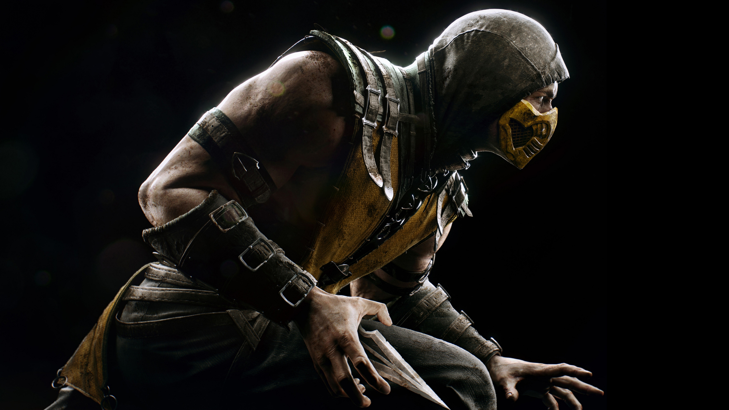Обои mortal kombat x, Скорпион, человек, темнота, мортал комбат в разрешении 2560x1440