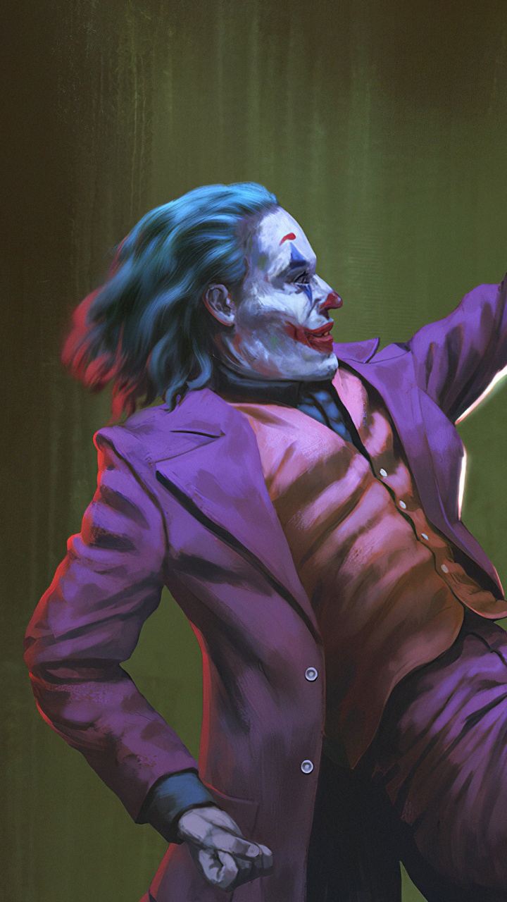 Обои Джокер, пурпур, Представление, суперзлодей, театральное искусство в разрешении 720x1280
