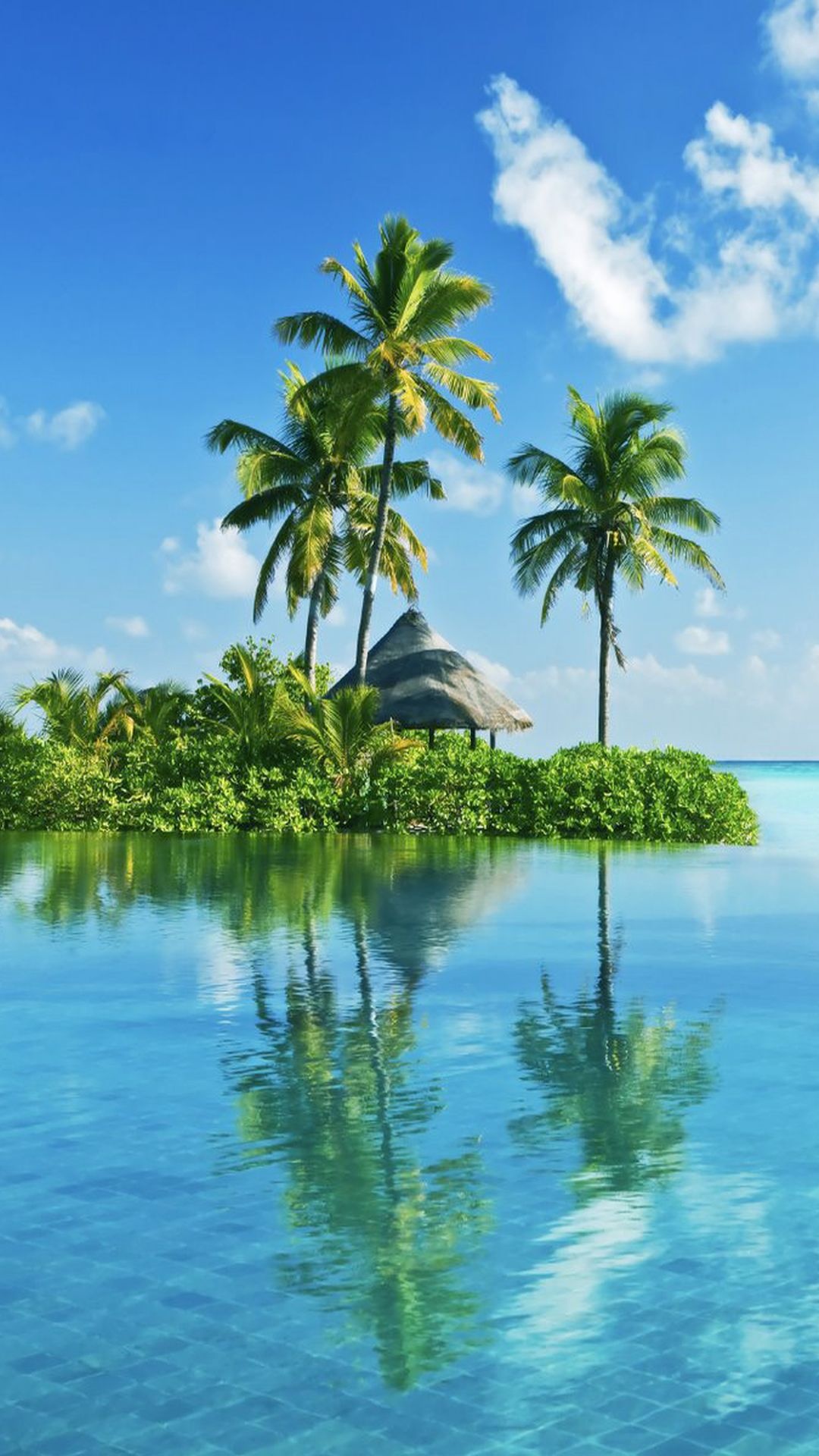 Обои Остров, тропическая зона, море, дневное время, океан в разрешении 1080x1920