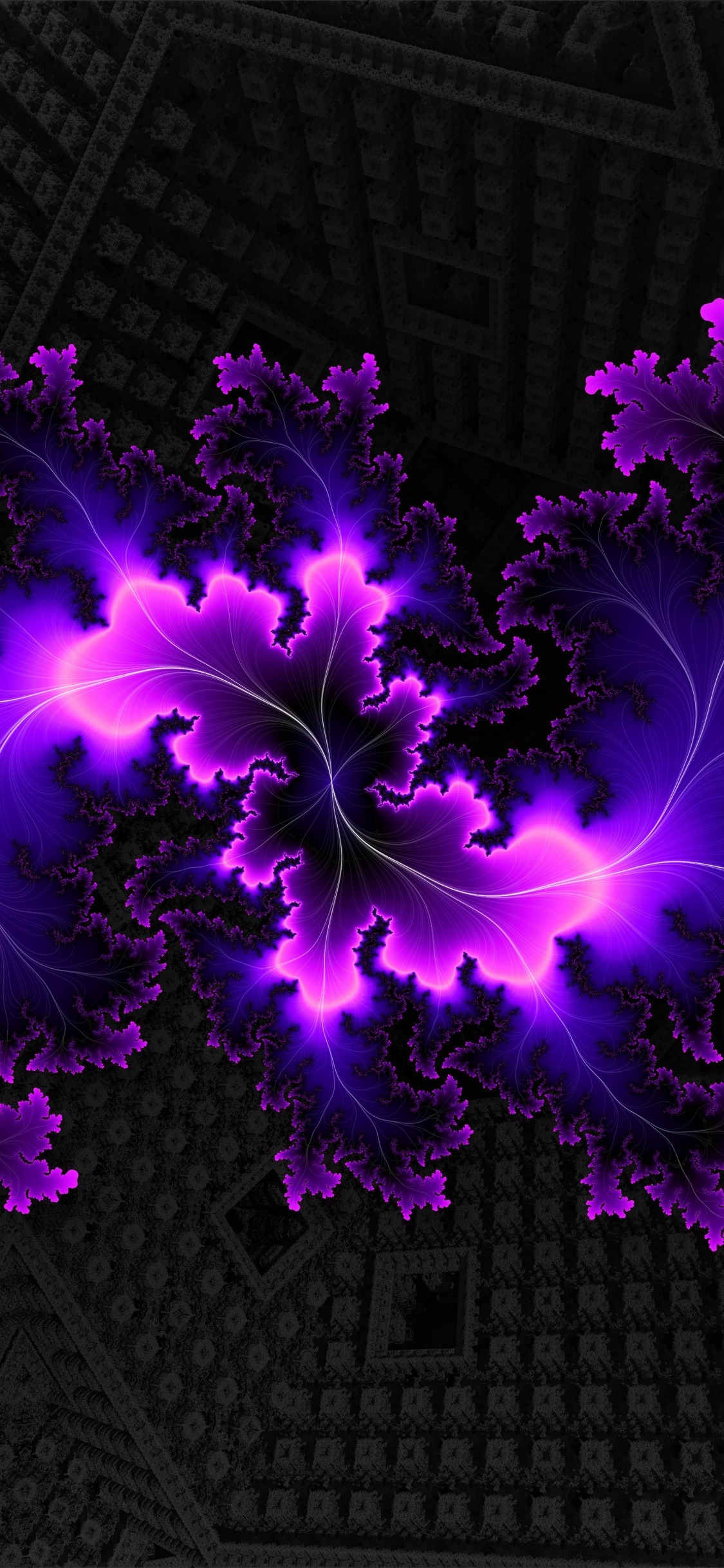 Обои пурпур, фрактальное искусство, Фиолетовый, розовый, пурпурный цвет в разрешении 1125x2436