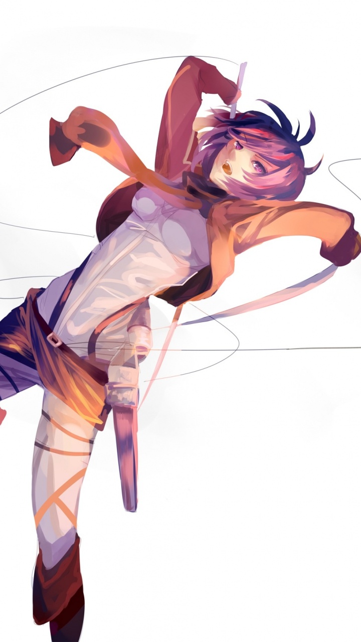 Обои Микаса Акерман, эрен йегер, Армин Арлерт, нападение на титан, аниме в разрешении 720x1280