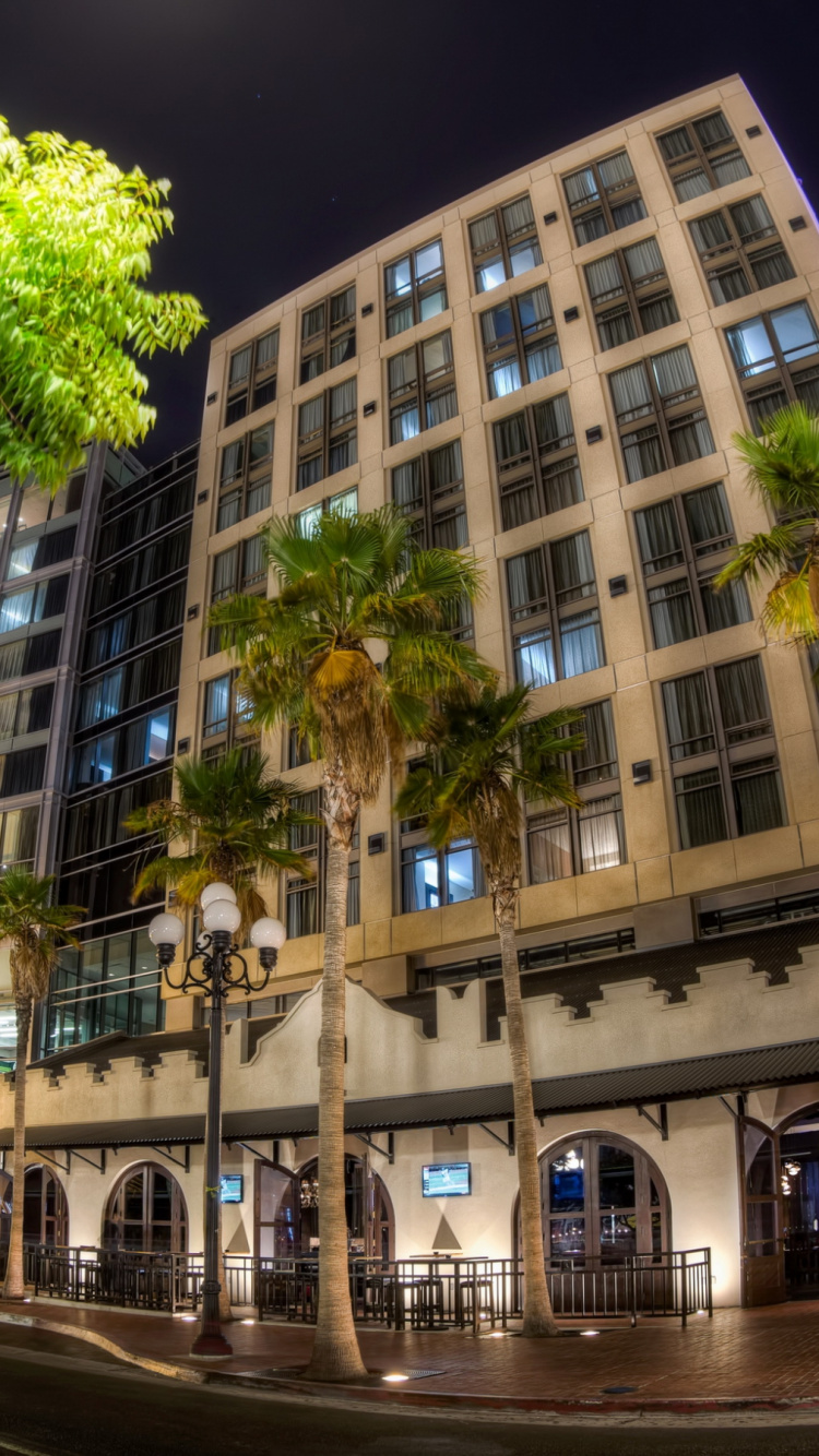 Обои Сан Диего, ночь, городской район, город, соседство в разрешении 750x1334