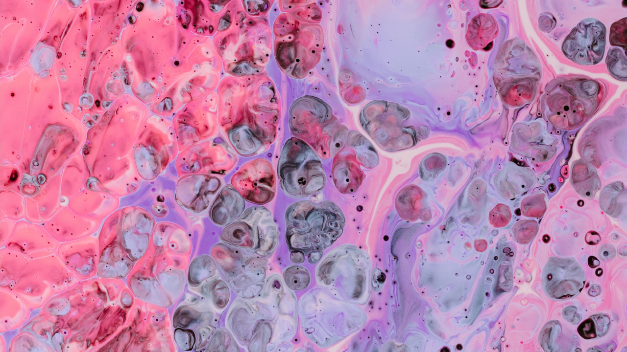 Обои акриловая краска, графический дизайн, арт, розовый, узор в разрешении 1280x720