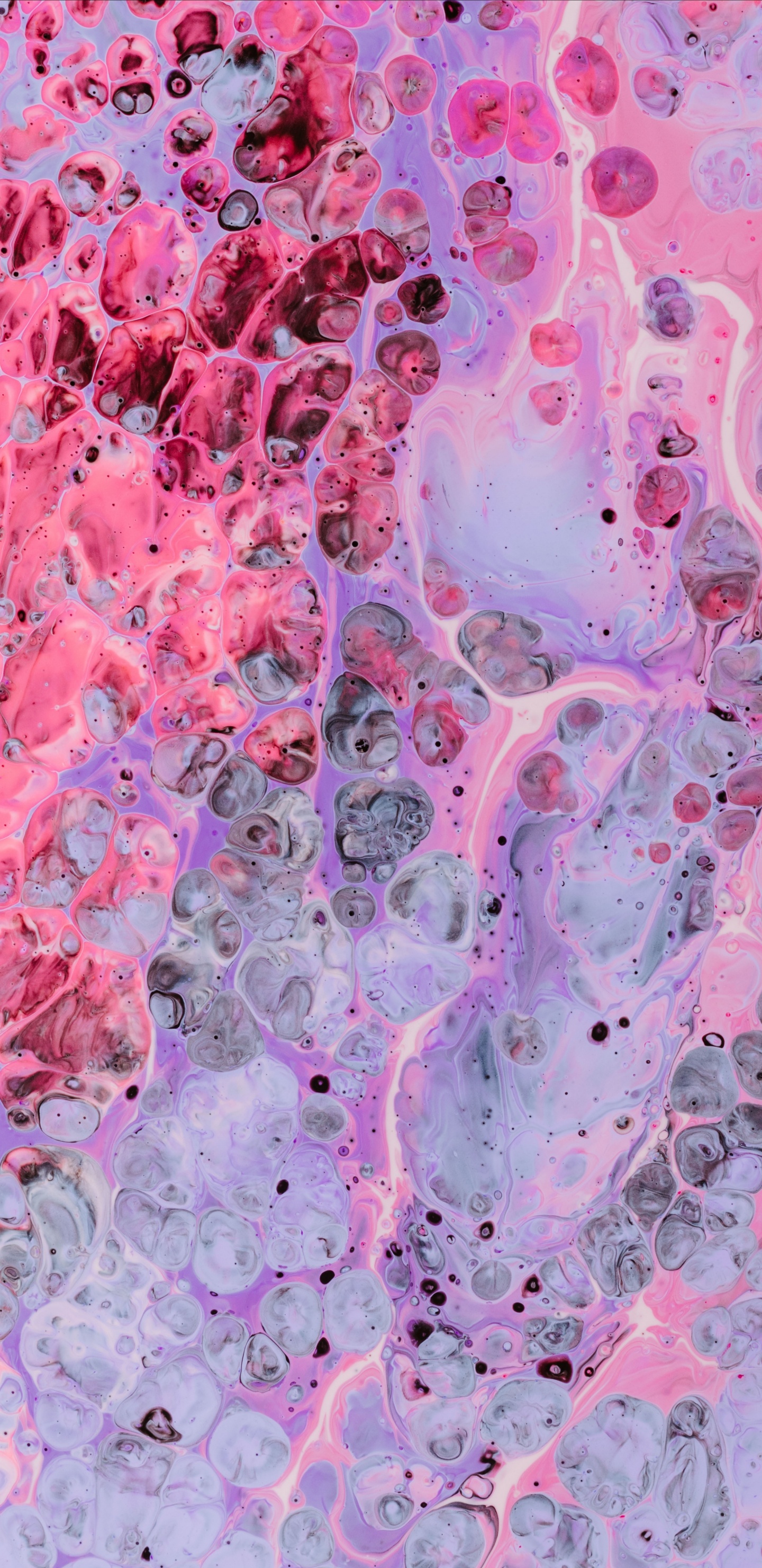 Обои акриловая краска, графический дизайн, арт, розовый, узор в разрешении 1440x2960