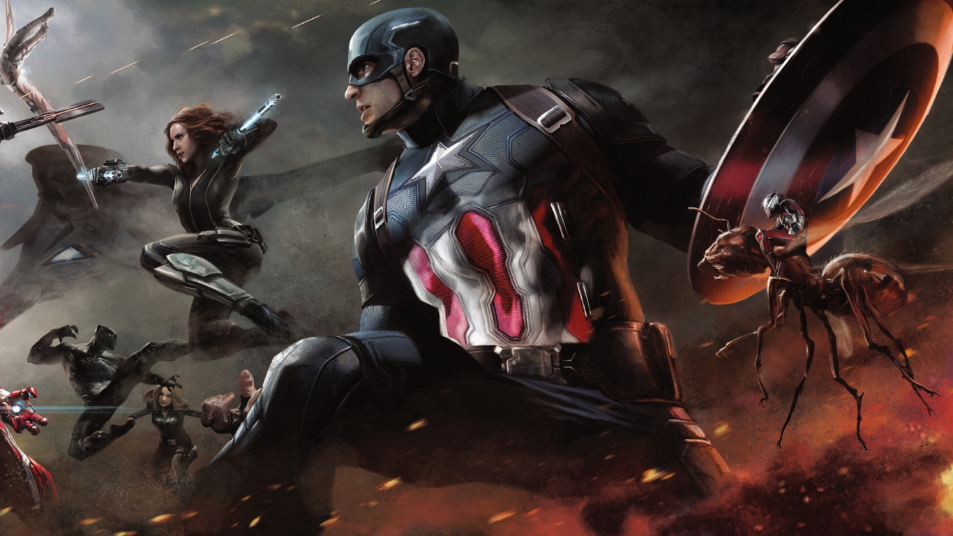 Обои Капитан Америка, marvel, супергерой, компьютерная игра, Студия Marvel в разрешении 1366x768