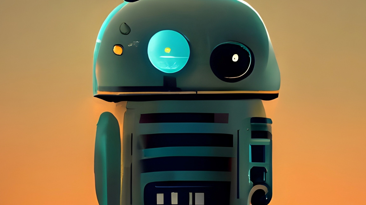 Обои милый робот, робот, искусственный интеллект, робот-компаньон, жест в разрешении 1280x720