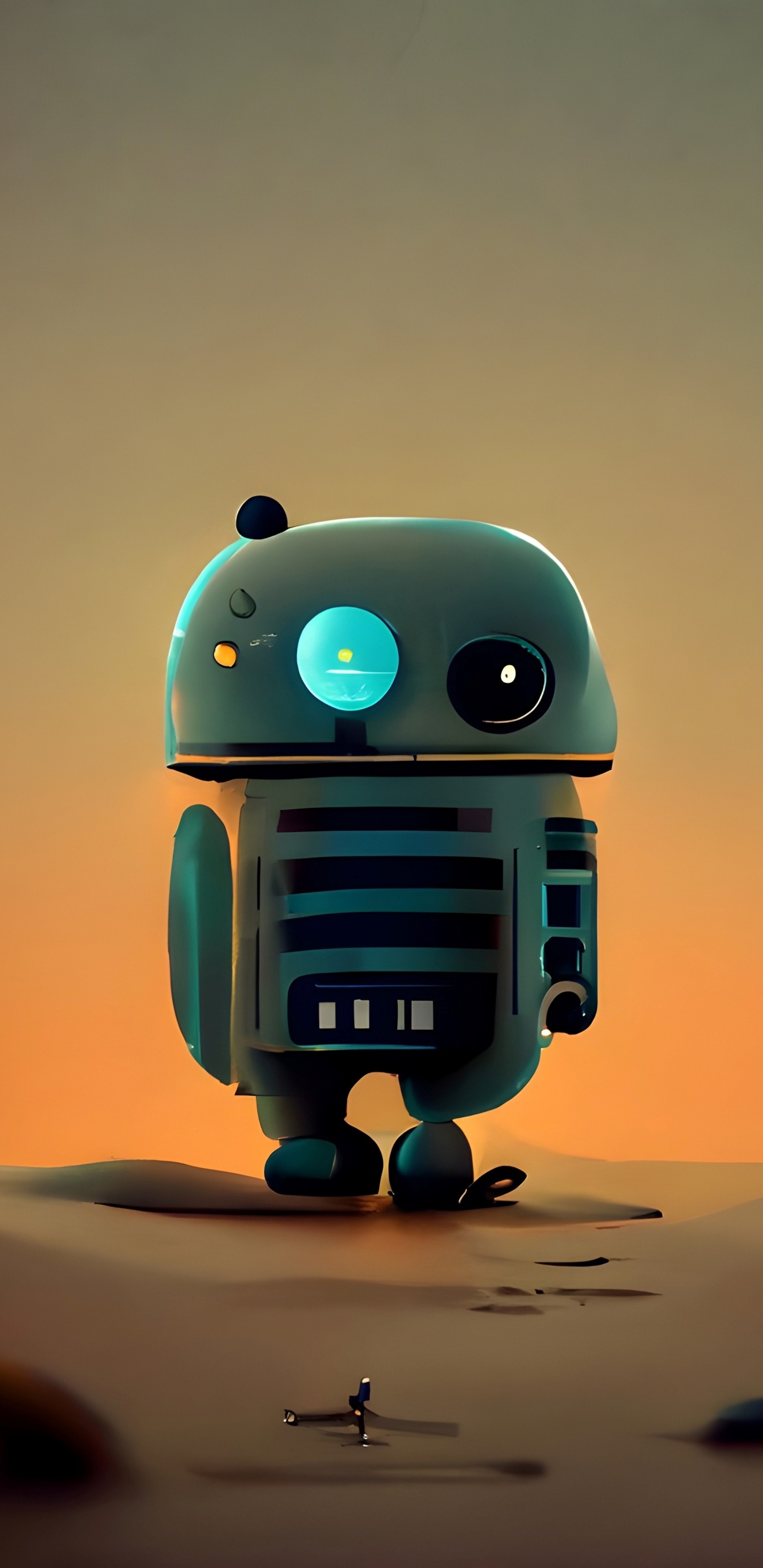 Обои милый робот, робот, искусственный интеллект, робот-компаньон, жест в разрешении 1440x2960