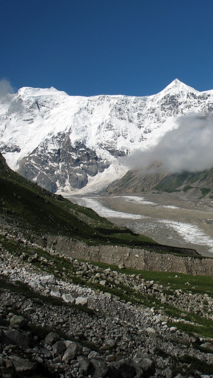 Обои горный хребет, горный рельеф, нагорье, Долина, дикая местность в разрешении 720x1280