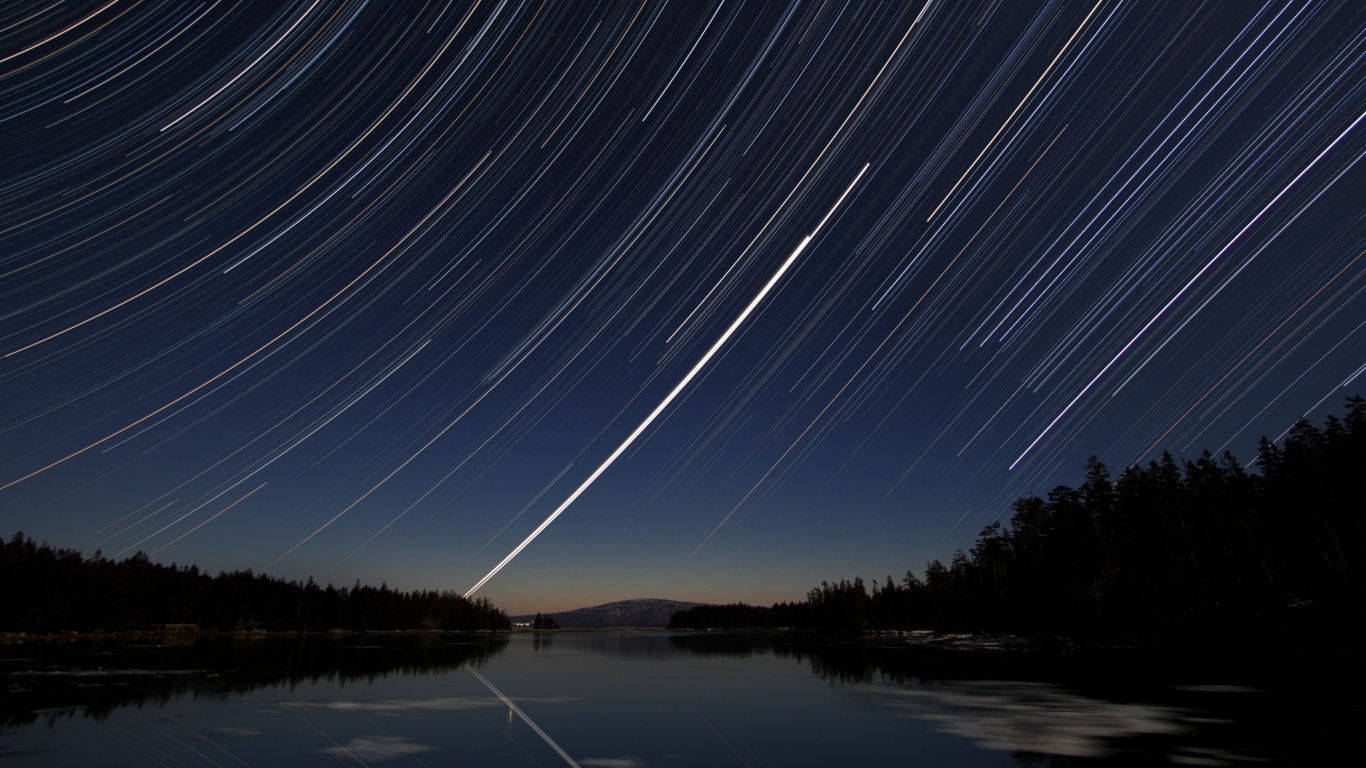 Обои природа, звезда, ночь, свет, атмосфера в разрешении 1366x768