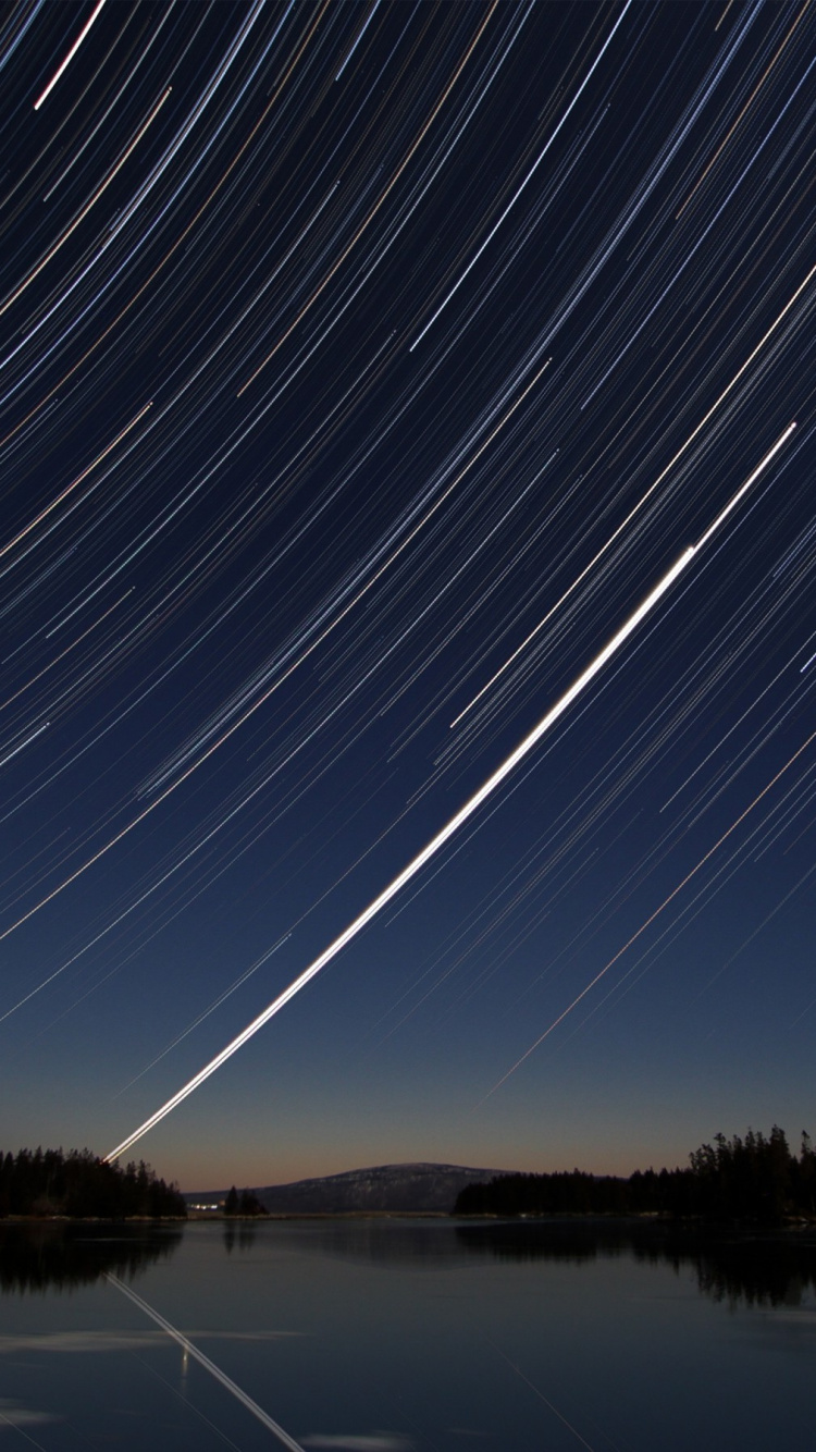 Обои природа, звезда, ночь, свет, атмосфера в разрешении 750x1334