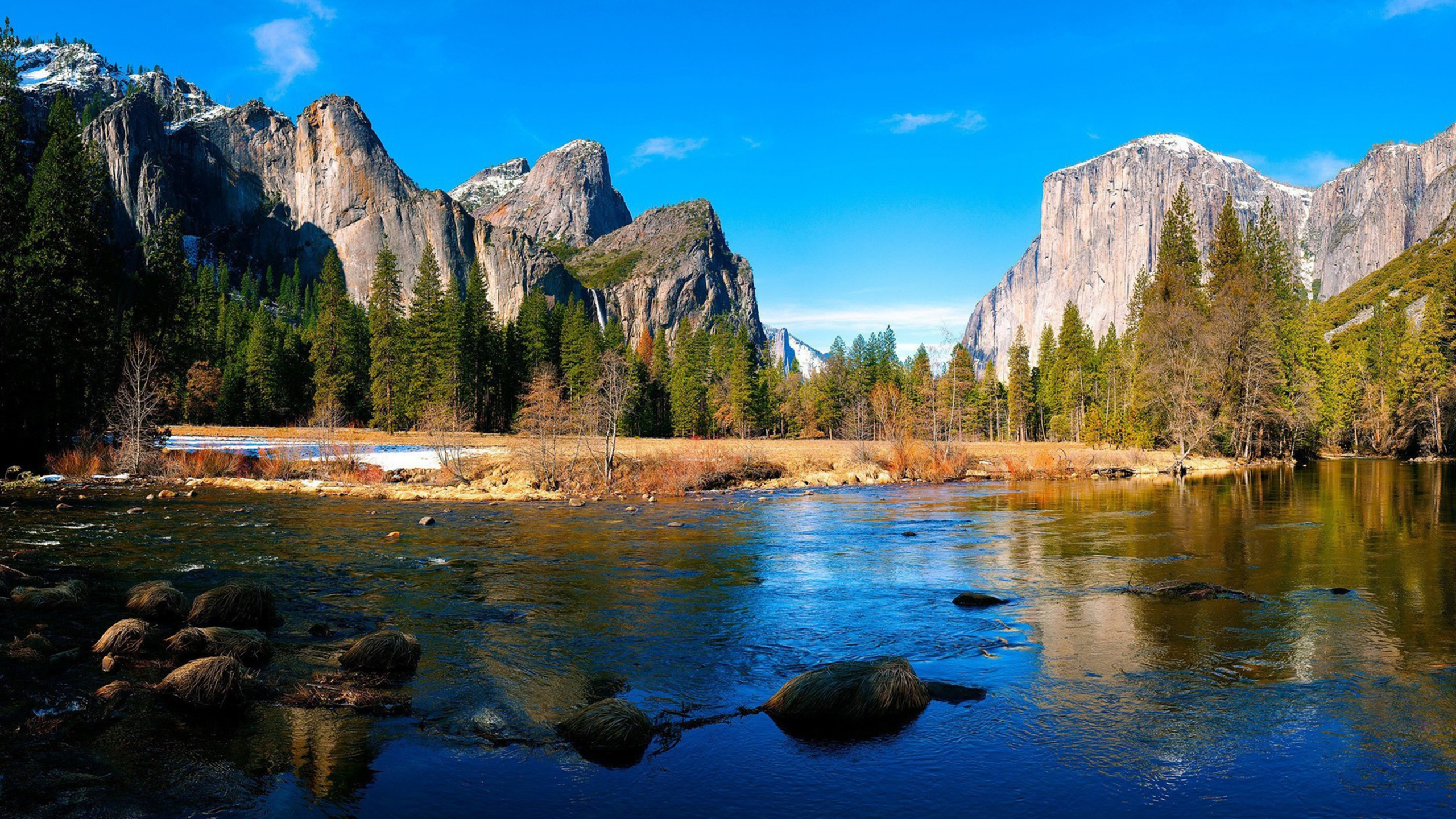 Обои йосемитский национальный парк, природа, отражение, гора, дикая местность в разрешении 2560x1440