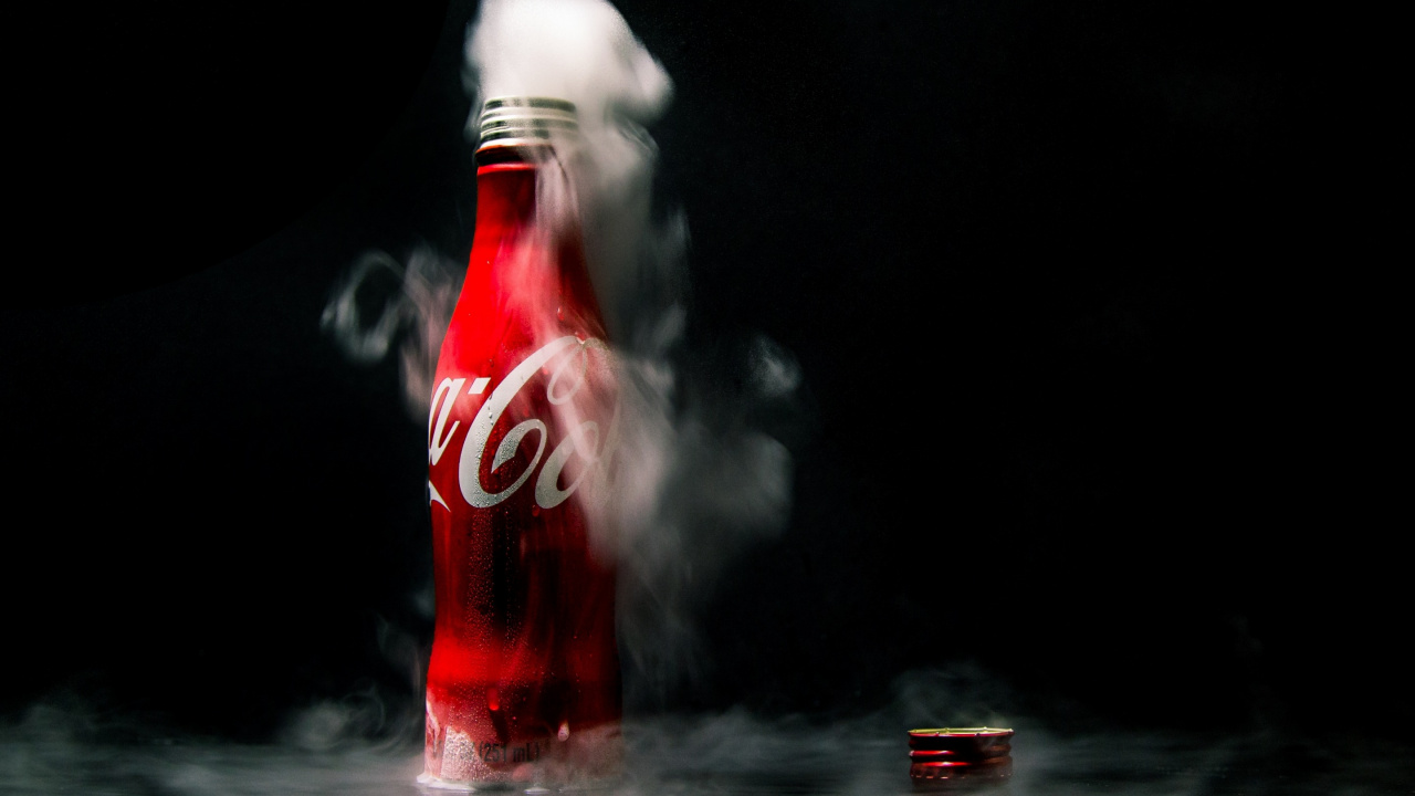 Обои Кока-Кола, кола, мягкий напиток, напиток, вода в разрешении 1280x720