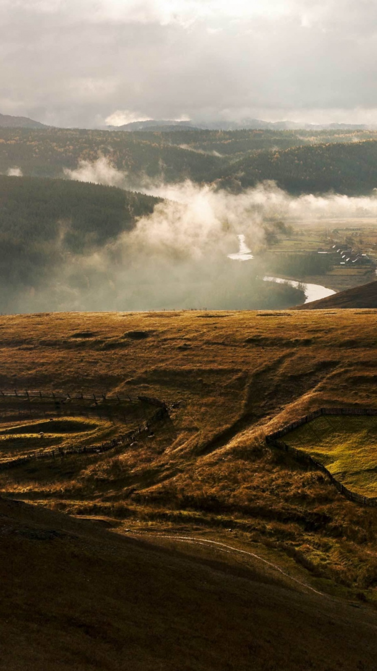 Обои нагорье, пейзажная живопись, природа, гора, холм в разрешении 750x1334