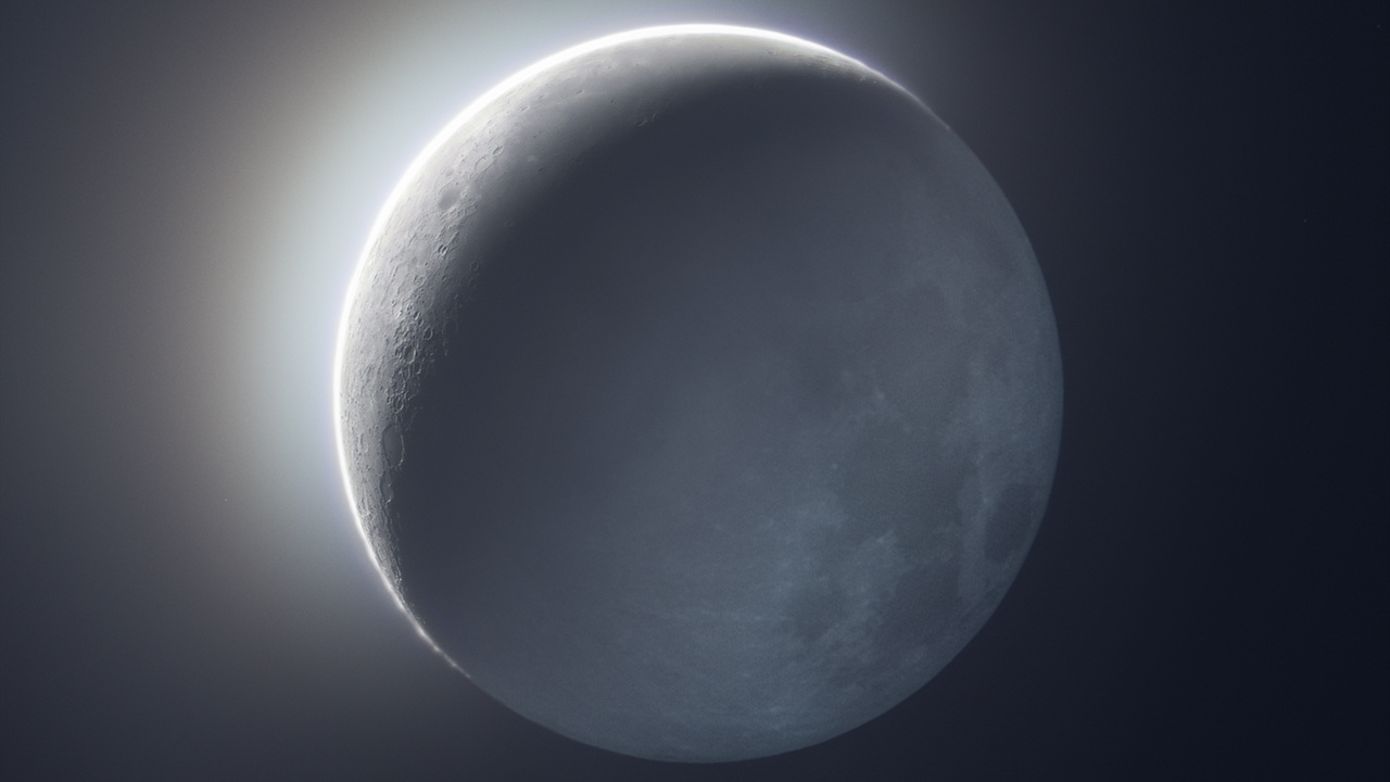 Обои атмосфера, атмосфера земли, луна, астрономический объект, событие в разрешении 1280x720