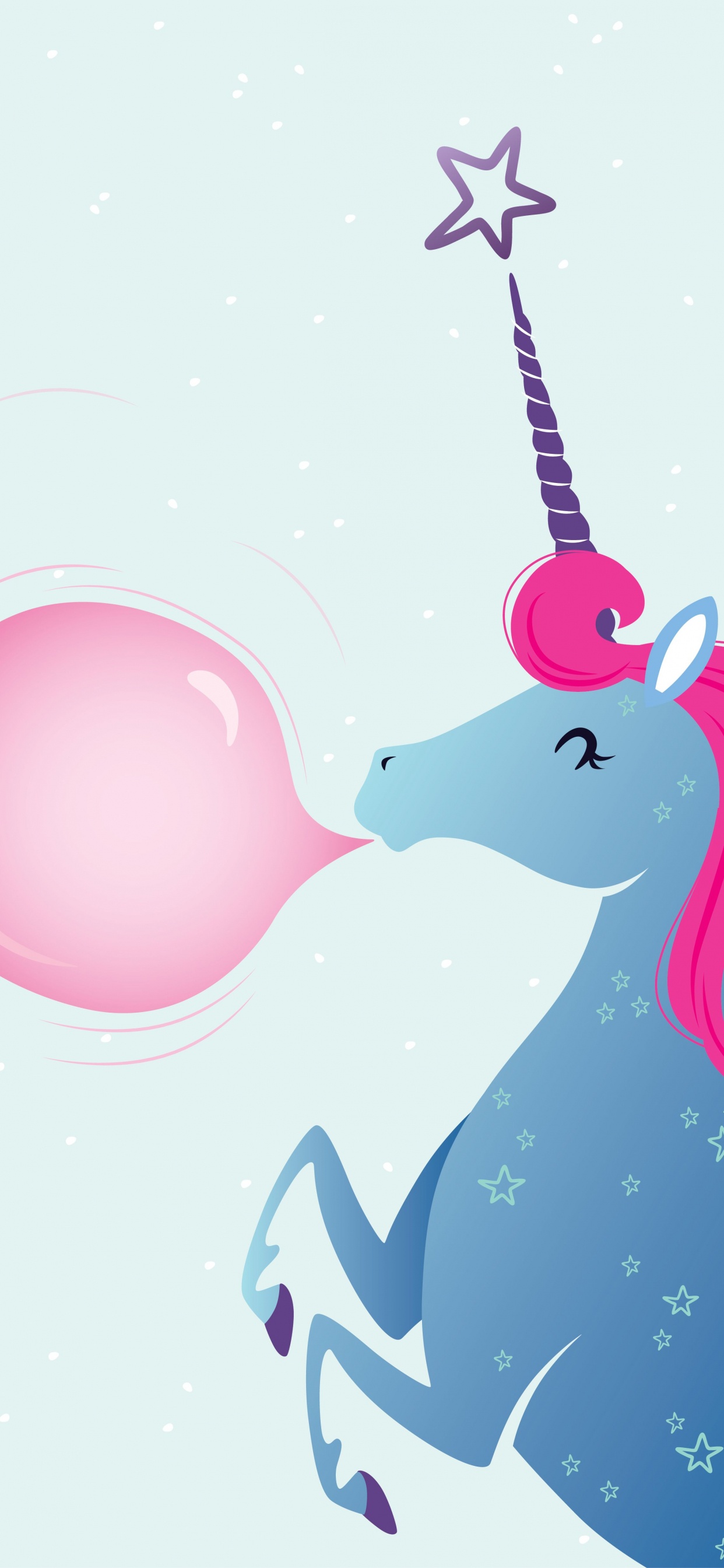 Обои единорог весна, единорог, Единорог пузырь, иллюстрация, рисование в разрешении 1242x2688