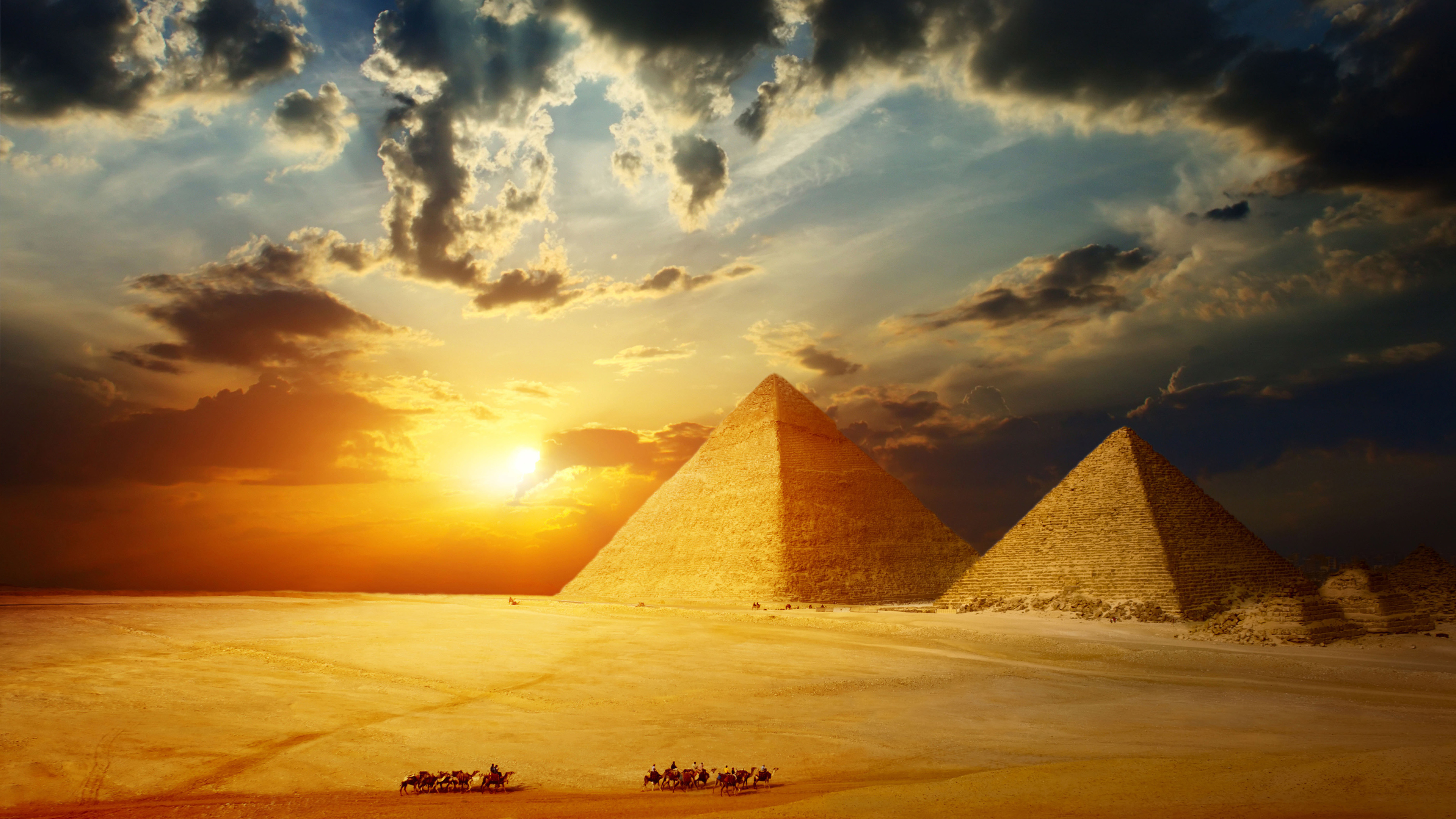 Обои Каир, египетская пирамида, пирамида, ориентир, памятник в разрешении 3840x2160