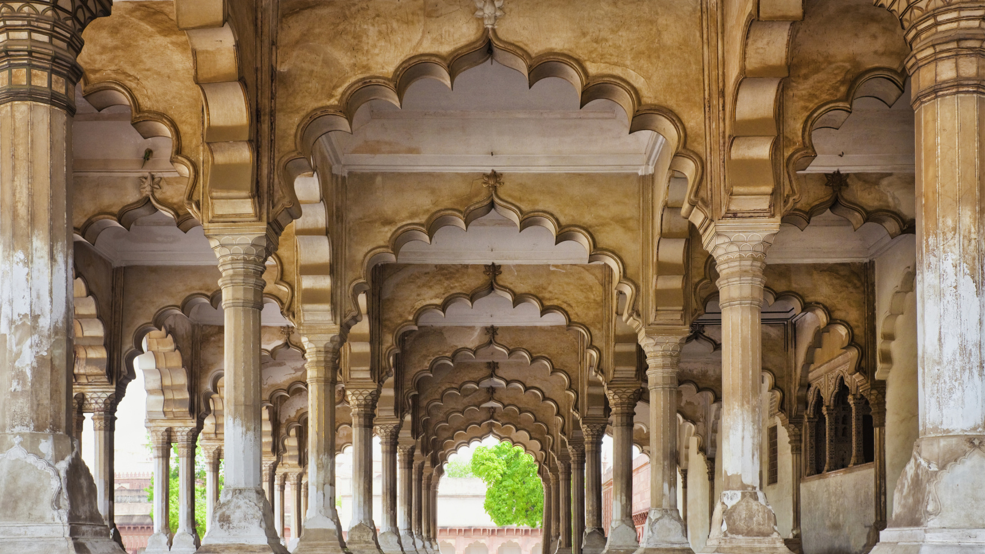 Обои Агра Форт, Тадж-Махал, Мехтаб Багх, арка, аркада в разрешении 1920x1080