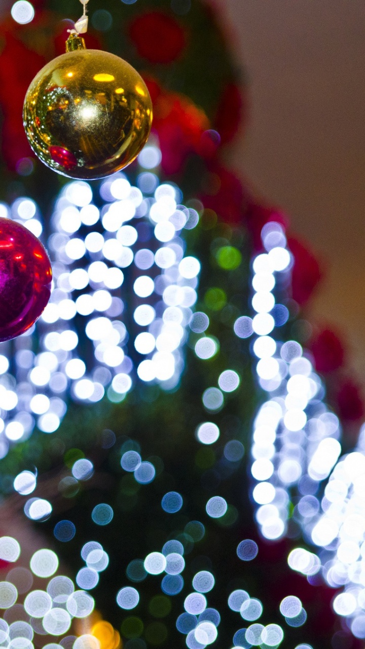 Обои рождественский орнамент, Рождественский день, праздник, Рождественские украшения, дерево в разрешении 720x1280