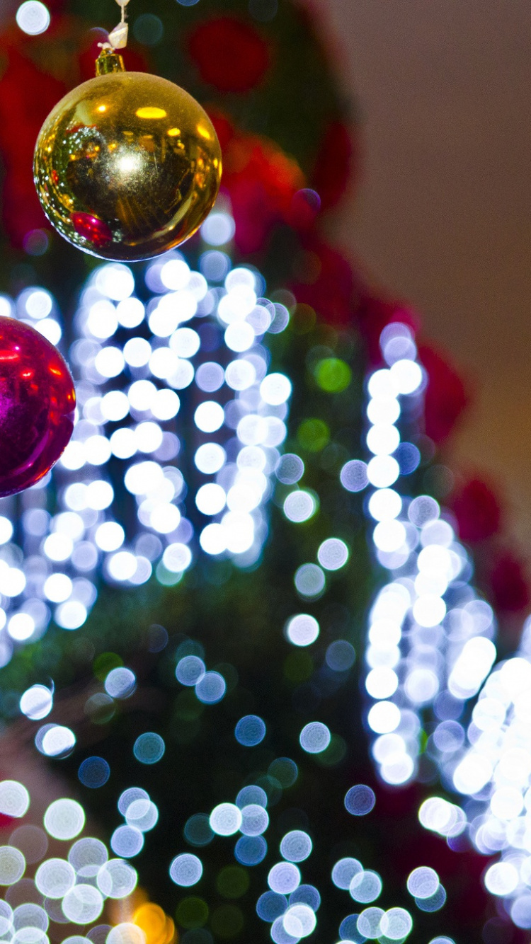 Обои рождественский орнамент, Рождественский день, праздник, Рождественские украшения, дерево в разрешении 750x1334