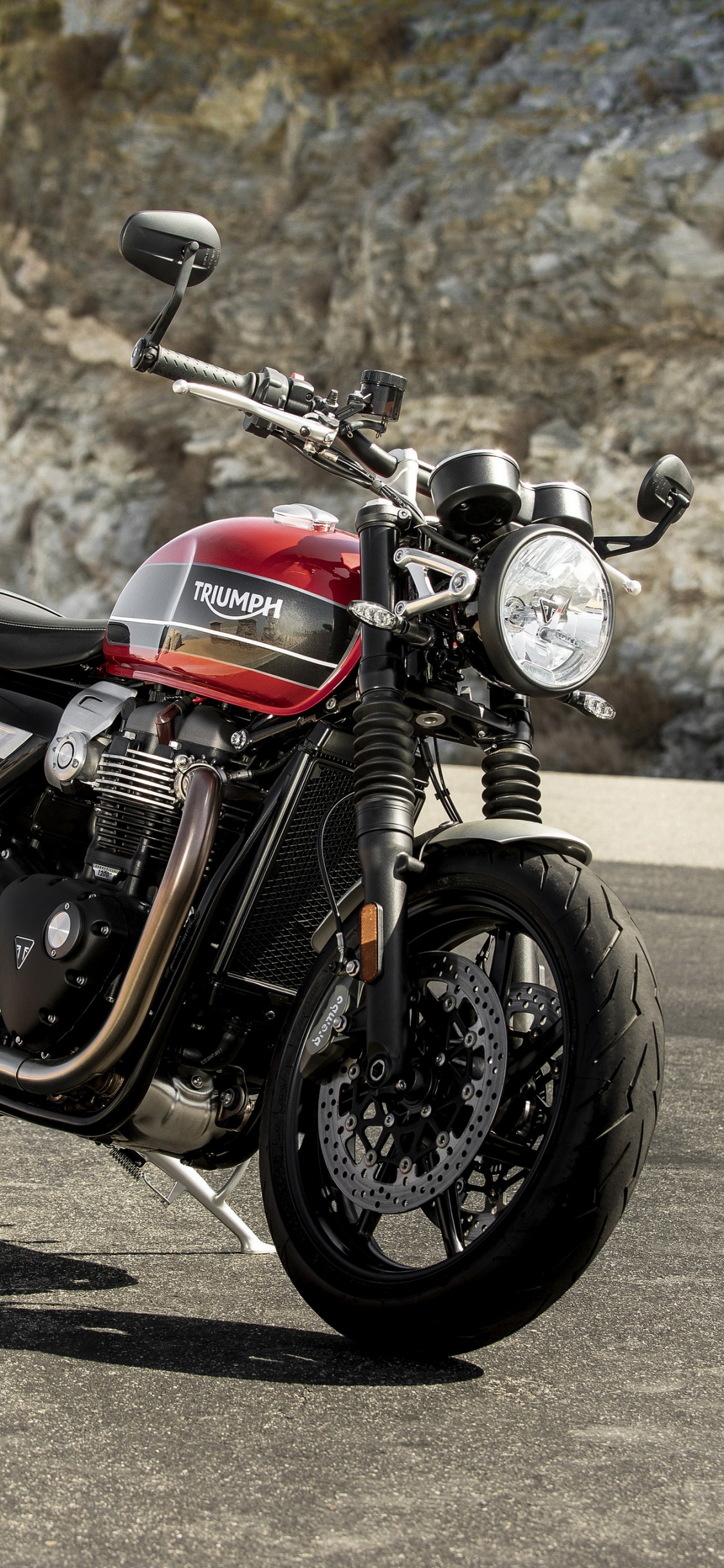 Обои Мотоциклы Triumph, 2019 Триумф Скорость Две, Триумф бонневиль, мотоцикл, Прям-образный двигатель в разрешении 1125x2436