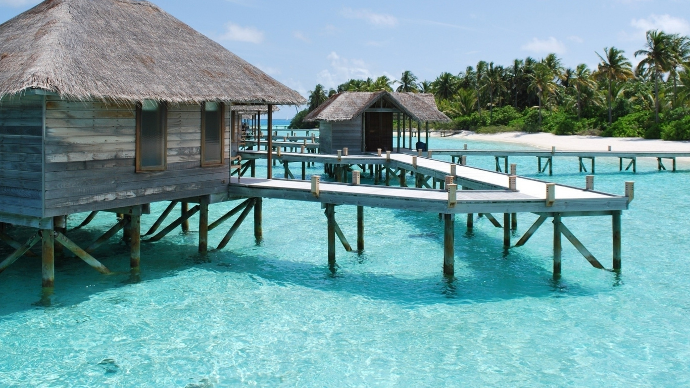 Обои прибежище, отпуск, плавательный бассейн, пляж, путешествие в разрешении 1366x768