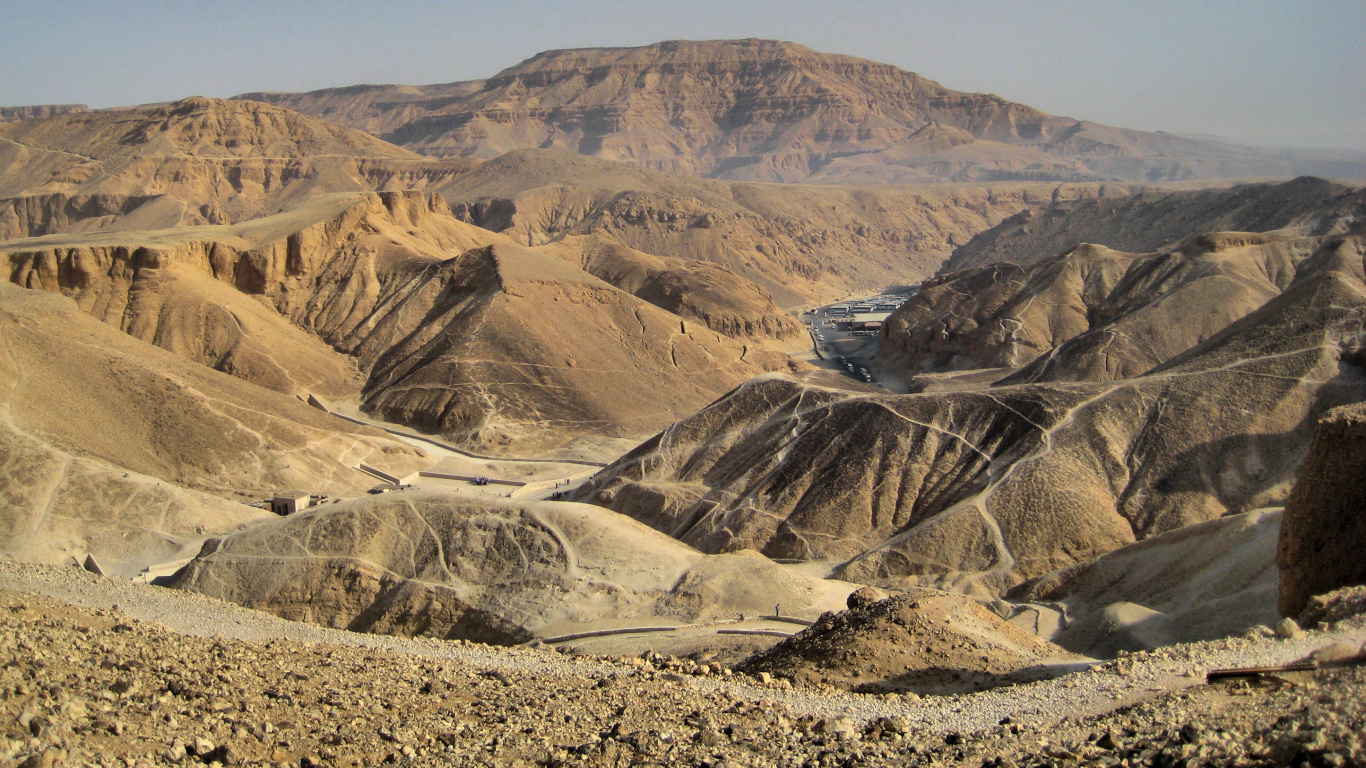 Обои Долина, бесплодные земли, Вади, геология, пустыня в разрешении 1366x768